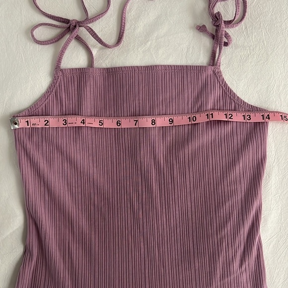 NWOT BCBG Lilac Body Suit adjustable tied straps - Picture 12 of 12